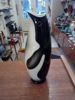 Hollóházi retro porceláln pingvin váza