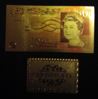 24 kt arany 50 fontos bankjegy exclusív ajándék