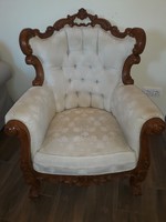 2 db vintage, szövetkárpitos barokk stílusú faragott fotel eladó! 2 db vintage, szövetkárpitos barokk stílusú faragott fotel eladó!