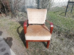 Szép kényelmes,masszív jelzett debreceni thonet art deco fotel hajltott bükkfa karfákkal