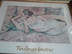 Toulouse-Lautrec festmény nyomata, üvegezve, gyönyörű keretben
