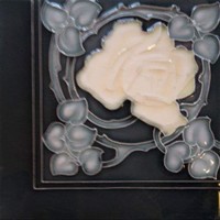 Antique Art Nouveau Manufactures Céramiques d'Hemiksem Giliot Tile from the Turn of the Century 15.2x15.2 cm