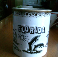Fekete mintás kerámia csésze,  Florida 2