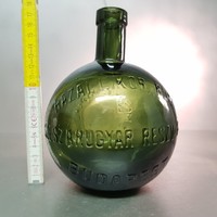 "Millenium Keserű" olajzöld likőrösüveg (1053)