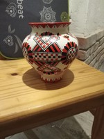 Verseghy Ferenc kerámia váza Buzsáki vézás mintával festve