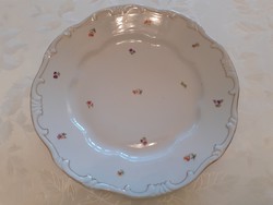 Régi Zsolnay porcelán lapos tányér virágos barokk