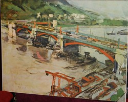 2 db régi olaj nyomat kartonra Csók István és Monet festményekről