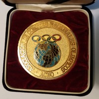  Nemzeti Olimpiai Bizottságok Szövetsége ACNO, hatalmas, gazdagon aranyozott érem díszdobozban. 