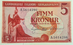 Izland 5 Korona 1957 UNC