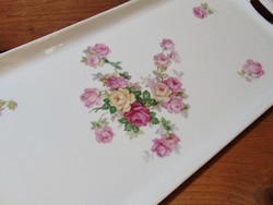 Bavaria Schumann rózsás porcelán tálca , kínáló , asztalközép 