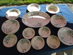 6 személyes antik szecessziós majolika tányér készlet az 1850.90 évekből KURIÓZUM !!!!!!