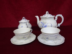 Zsolnay porcelán antik, pajzspecsétes teáskészlet. 4 személyes.  7 darab. Vanneki!