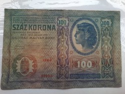 100 korona 1912 bankjegy papirpénz
