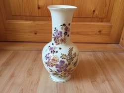 Zsolnay flower pattern vase 28cm