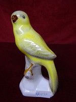 Magyar porcelán, kanári papagáj, magassága 13 cm.