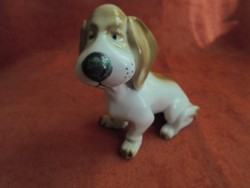 Nagyon ritka Zsolnay porcelán beagle kutya figura