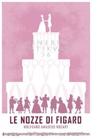Mozart: Figaro házassága, opera plakát, opera poszter, esküvői torta, borbély olló, sziluettek