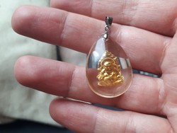 925 ös ezüst kapcsos imadkozó Buddha medál