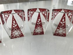 Karl Palda liqueur glasses with floral pattern