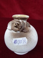Rózsa mintás kerámia váza, magassága 8,5 cm. Vanneki!