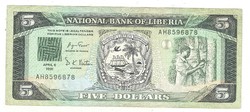 5 dollár 1991 Libéria 2.