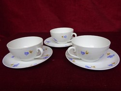 Zsolnay porcelán antik pajzspecsétes teáscsésze + alátét, kék virágos. Vanneki!