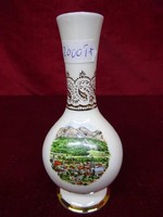 W jelű, minőségi német porcelán váza, Schladming  felirattal és látképpel. Vanneki!