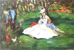 Hepp Natália: Eduard Manet után "The Monet Family in Their Garden"