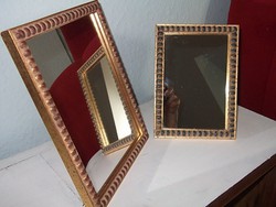Table mirror with golden frame - hanging 20x15 cm
