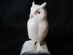 Marked scientist owl owl owl sculpture hand-painted figurative porcelain