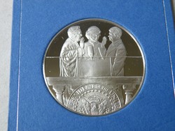 KK745 1977 szemtanú medál 925 ezüst Jimmy Carter tükörveret certifikát