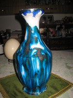 BOD ÉVA    szép kék  vázája  16 x 35 cm