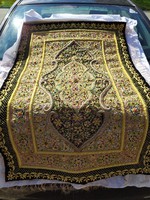 Valódi Ékkővekkel díszített Kashmir Arany Zardozi faliszőnyeg!Kurens darab!