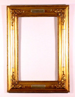 Bidermayer aranyozott, díszes fa tükörkeret eredeti 40x55 cm