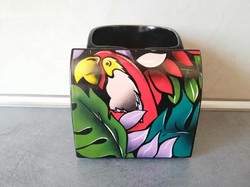Nagyon ritka STEULER design papagájos pop-art váza