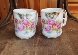 Beautiful rosy, rose patterned mugs, collectible rare pieces, beautiful handles, collection