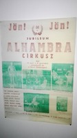 Alhambra Cirkusz - 50 éves jubileum - eredeti plakát,  ritkaság!