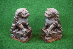 Genuine old stone foo lion couple from china!