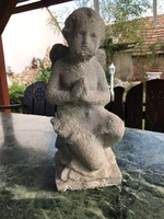 Antik kő beton angyal szobor 35 cm magas 