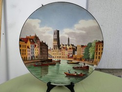 Gyönyörű Francia kézi festett  majolika tál dísztál ,Rendkívüli luxus, Trendi