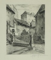 Osztrák művész 1927 : Középkori városkép
