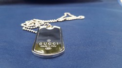 Gucci ezüst 34 g.dögcédula - nyaklánc