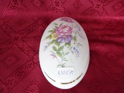 Hollóházi porcelán bonbonier, ovális, rózsa mintás. Vanneki! Jókai