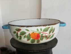 Rare Bonyhád fruit enamel, enamel bowl, peasant bowl, collectible piece, peasant decoration
