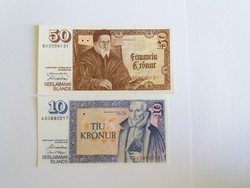 Izland, 50 és 10 korona 1961, Unc. 