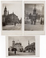 Pécs belváros 3 db korabeli fotóképeslap ca 1930