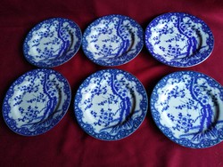 1234  6 db cseresznyevirág mintás japán porcelán süteményes desszertes tányér 17,5 cm 