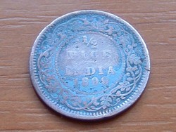 INDIA 1/2 PICE 1899 VICTORIA Súly változik: 3,02-3,35 g. Átmérő : 20,1-21,3 mm #