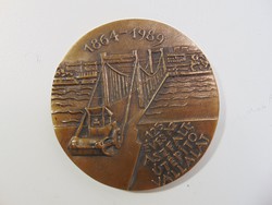 125 éves az Aszfalt Útépítő Vállalat 1864-1989  bronz plakett 