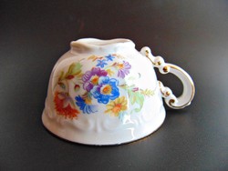 Régi Zsolnay virágos barokk csésze 
